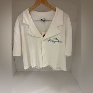 The Rolling Stones White Crop Top